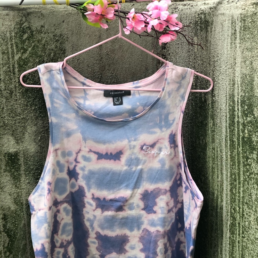 Tie Dye Tank with ribbed bottom -Blues & Pinks 🌺